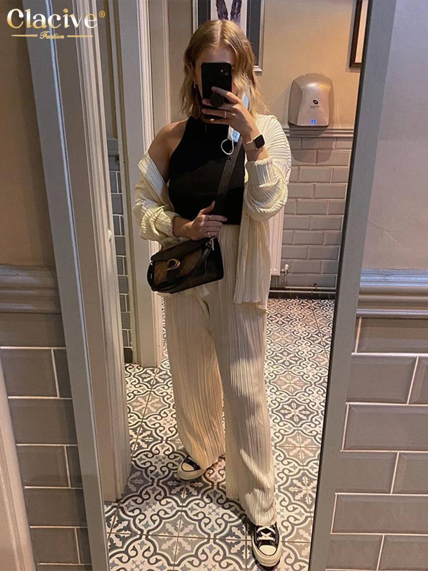 Clacive Causal Loose Home Suit Autumn Long Sleeve Blouse With High Wasit Pants Set Women Elegant Pleated Beige 2 Piece Pant Sets Color : Beige Sets|Blue Sets|Green Sets|Pink Sets|Orange Sets|Dark Blue Sets|Purple Sets|White Set|Brown Sets|Orange Sets|White Sets|Black Sets|Brown Sets|Gray Sets|Drak Green Sets|Green Sets Clacive Causal Loose Home Suit Autumn Long Sleeve Blouse With High Wasit Pants Set Women Elegant Pleated Beige 2 Piece Pant Sets Color : Beige Sets|Blue Sets|Green Sets|Pink Sets|Orange Sets|Dark Blue Sets|Purple Sets|White Set|Brown Sets|Orange Sets|White Sets|Black Sets|Brown Sets|Gray Sets|Drak Green Sets|Green Sets