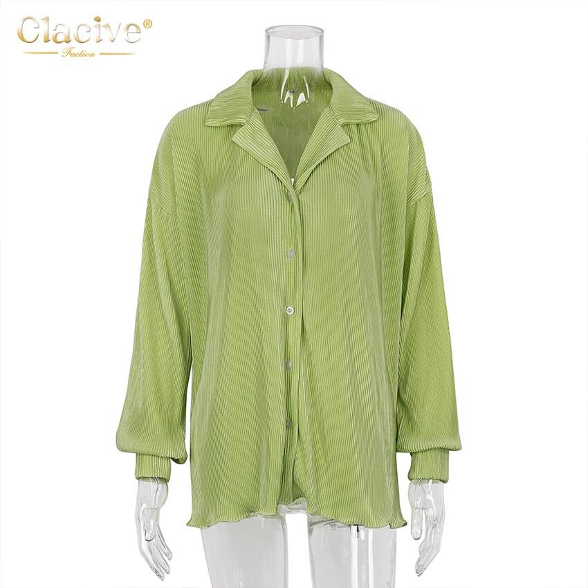 Clacive Causal Loose Home Suit Autumn Long Sleeve Blouse With High Wasit Pants Set Women Elegant Pleated Beige 2 Piece Pant Sets Clacive Causal Loose Home Suit Autumn Long Sleeve Blouse With High Wasit Pants Set Women Elegant Pleated Beige 2 Piece Pant Sets