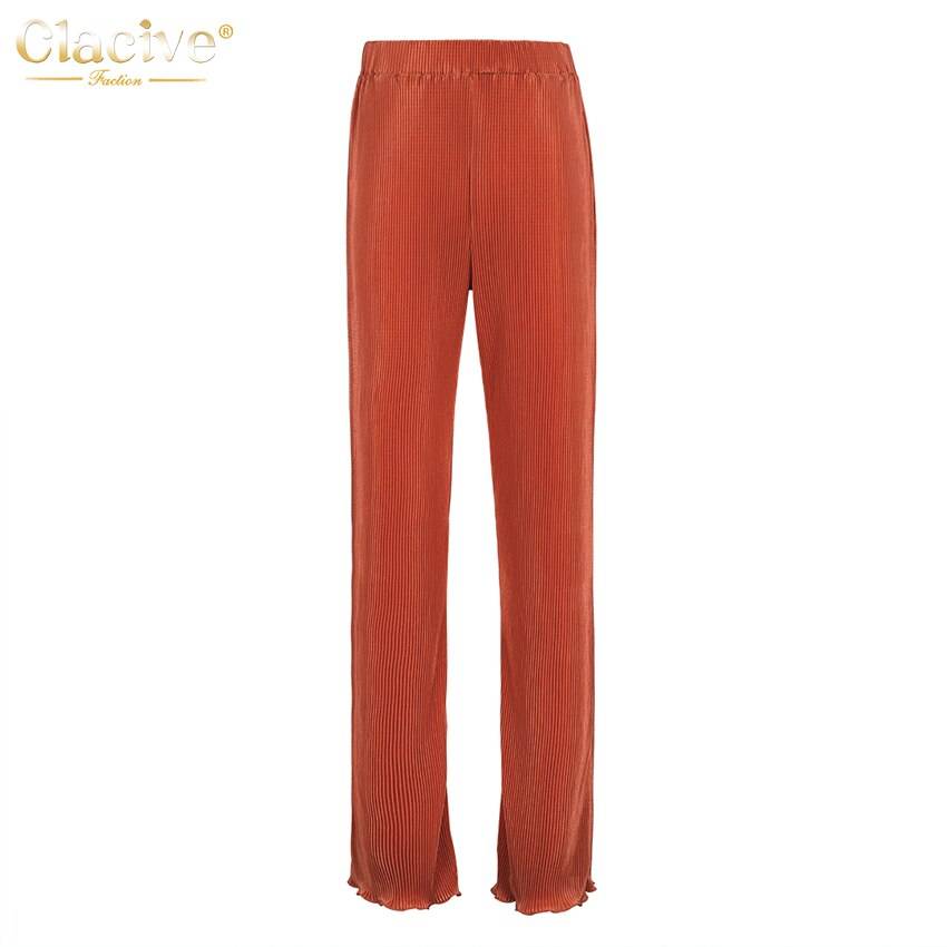 Clacive Causal Loose Home Suit Autumn Long Sleeve Blouse With High Wasit Pants Set Women Elegant Pleated Beige 2 Piece Pant Sets Clacive Causal Loose Home Suit Autumn Long Sleeve Blouse With High Wasit Pants Set Women Elegant Pleated Beige 2 Piece Pant Sets