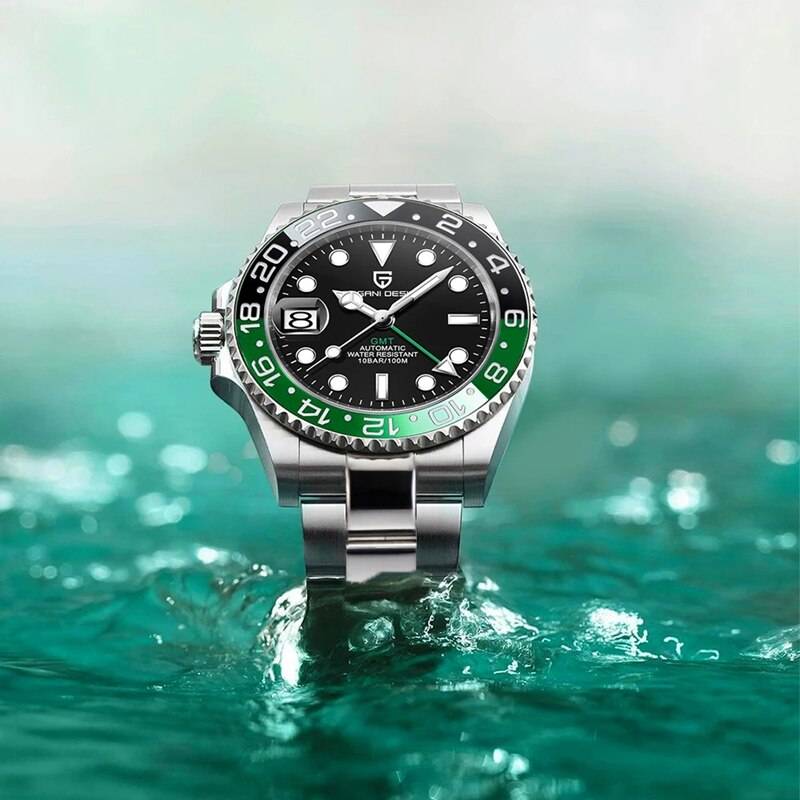 PAGANI DESIGN V2 40MM GMT Luxury Men's Watch Stainless Steel Waterproof Automatic Mechanical Watches Men's Business Reloj Hombre Color : dark green|Jubilee dark green|black blue|blue red PAGANI DESIGN V2 40MM GMT Luxury Men's Watch Stainless Steel Waterproof Automatic Mechanical Watches Men's Business Reloj Hombre Color : dark green|Jubilee dark green|black blue|blue red