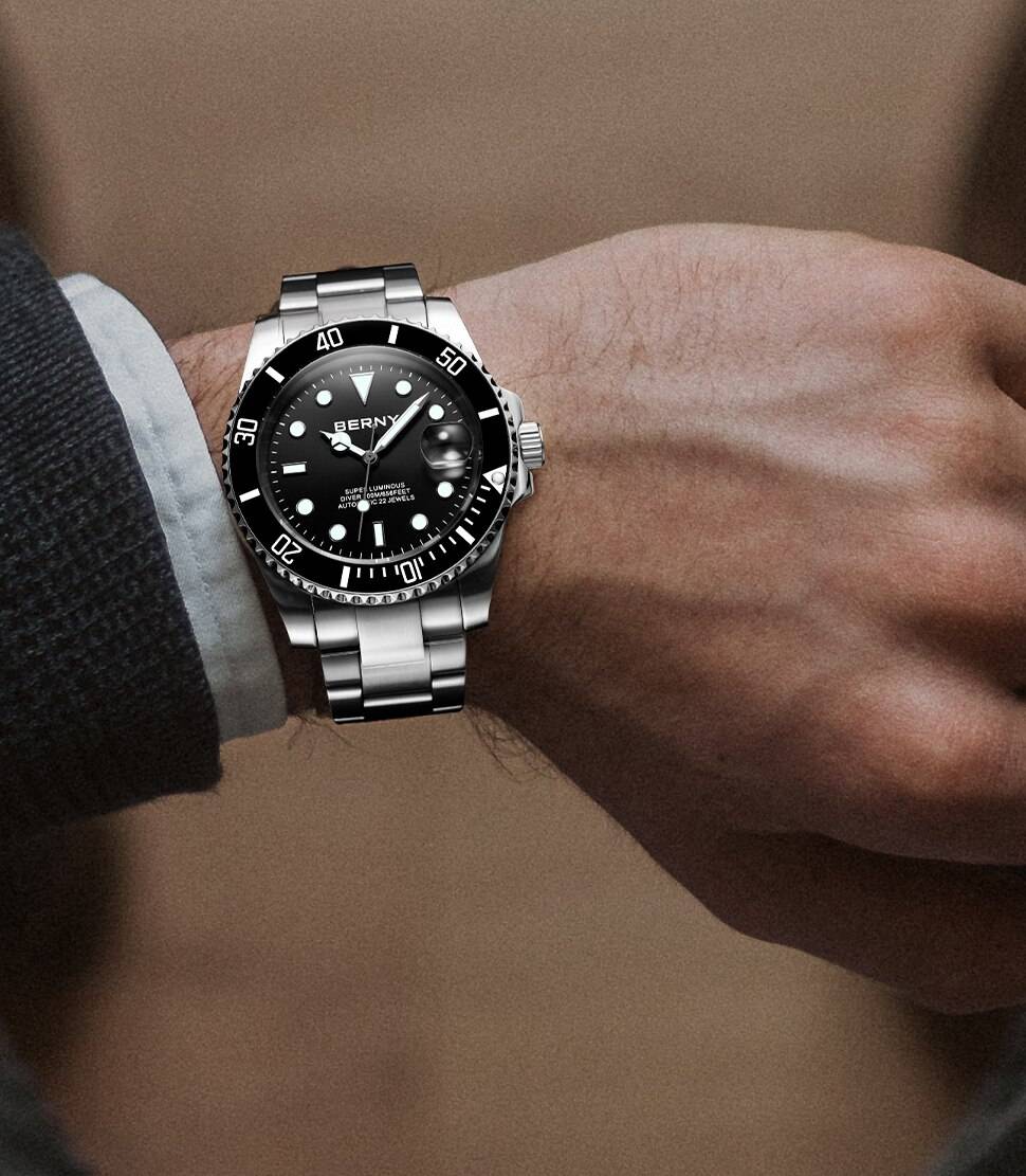 BERNY NH35 Divers’ Watch for Men Business Wristwatches Sapphire Super Luminous 20Bar Color : Green Wristwatch|Black Wristwatch|Blue Wristwatch BERNY NH35 Divers’ Watch for Men Business Wristwatches Sapphire Super Luminous 20Bar Color : Green Wristwatch|Black Wristwatch|Blue Wristwatch