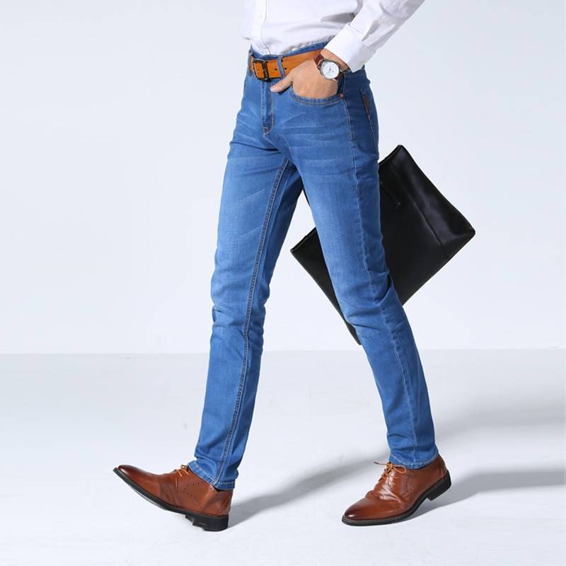 Brother Wang Classic Style Men Brand Jeans Business Casual Stretch Slim Denim Pants Light Blue Black Trousers Male Color : Thin-Black|Thin-Dark Blue|Thin-Light blue|Regular-Dark Blue|Regular-Black Brother Wang Classic Style Men Brand Jeans Business Casual Stretch Slim Denim Pants Light Blue Black Trousers Male Color : Thin-Black|Thin-Dark Blue|Thin-Light blue|Regular-Dark Blue|Regular-Black