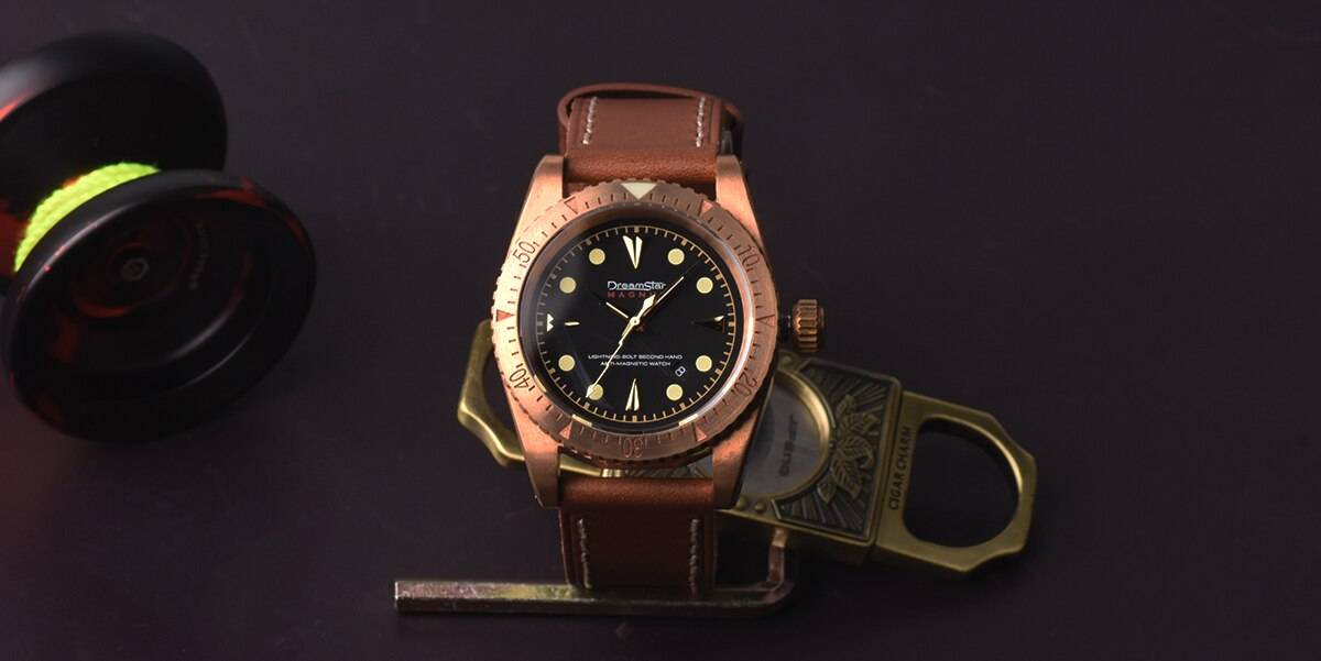 Hruodland Dreamstar Solid CuSn8 Bronze Diving Men's Watches SW200 Sapphire Glass 20ATM Automatic Mechanical Wrist Watch for Male