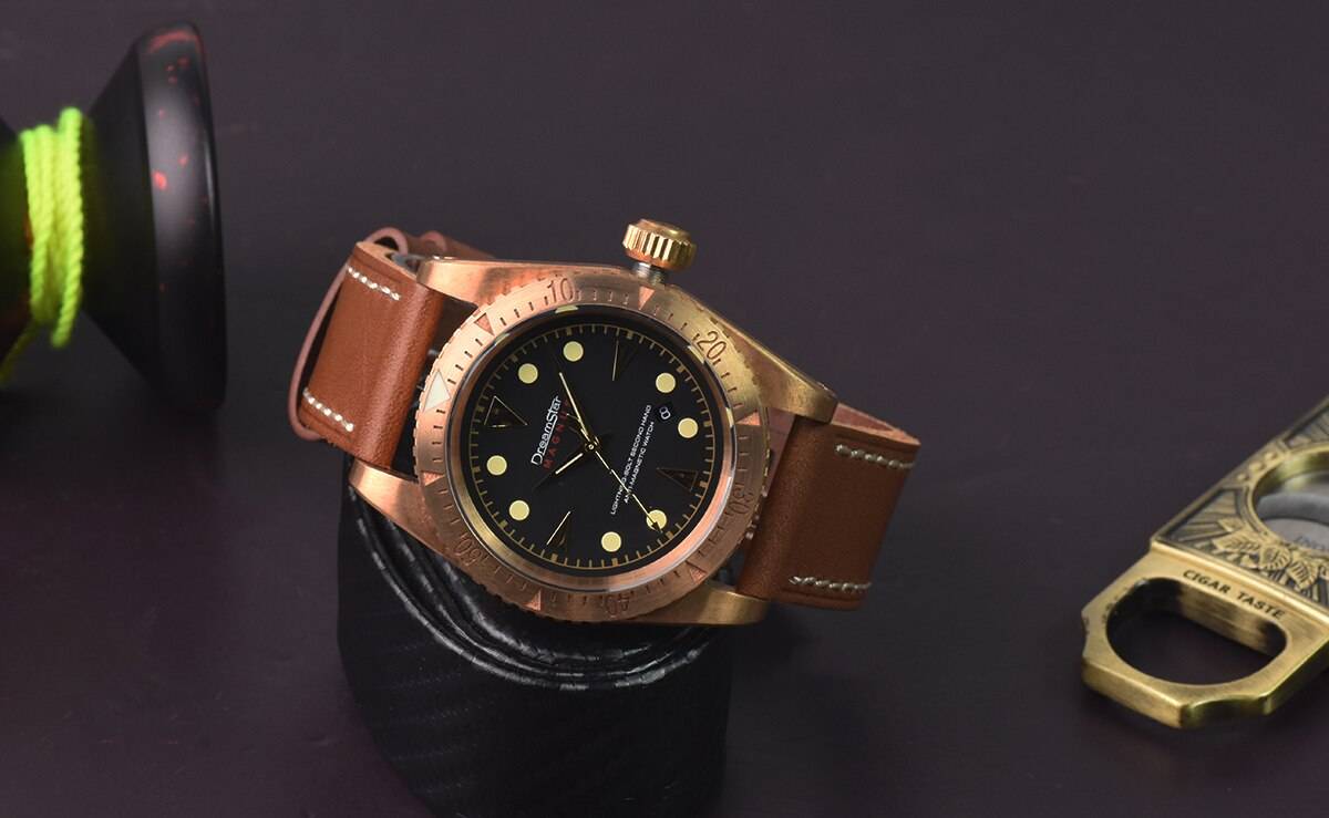 Hruodland Dreamstar Solid CuSn8 Bronze Diving Men's Watches SW200 Sapphire Glass 20ATM Automatic Mechanical Wrist Watch for Male