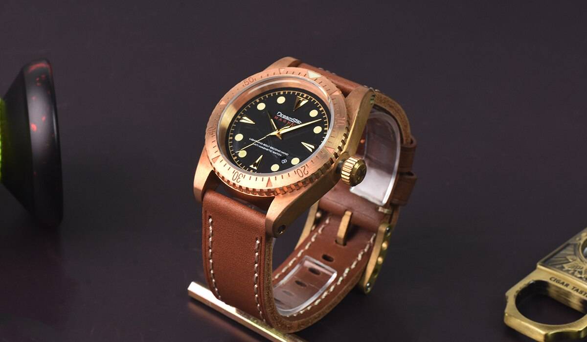 Hruodland Dreamstar Solid CuSn8 Bronze Diving Men's Watches SW200 Sapphire Glass 20ATM Automatic Mechanical Wrist Watch for Male
