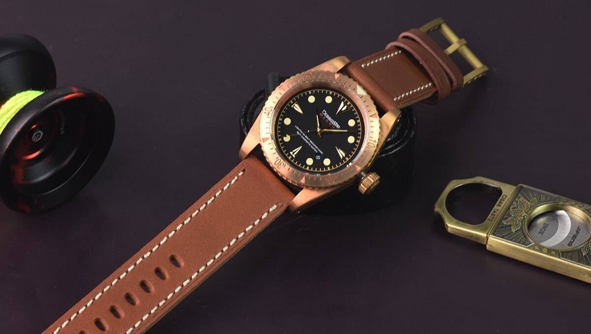 Hruodland Dreamstar Solid CuSn8 Bronze Diving Men's Watches SW200 Sapphire Glass 20ATM Automatic Mechanical Wrist Watch for Male