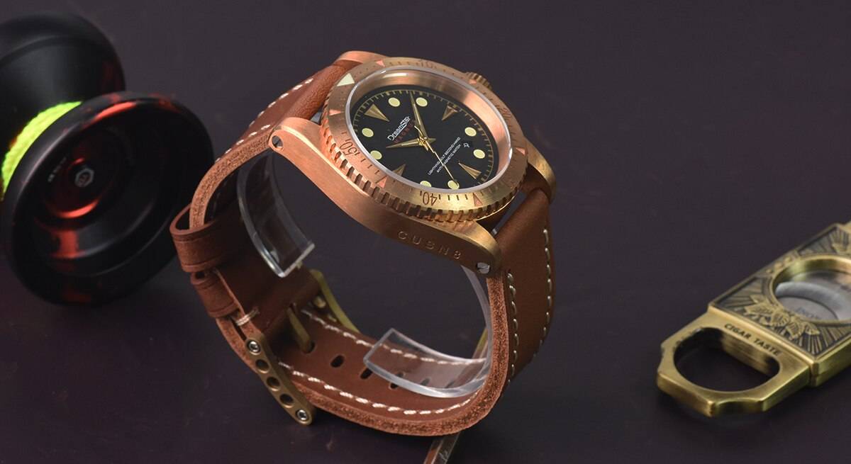 Hruodland Dreamstar Solid CuSn8 Bronze Diving Men's Watches SW200 Sapphire Glass 20ATM Automatic Mechanical Wrist Watch for Male