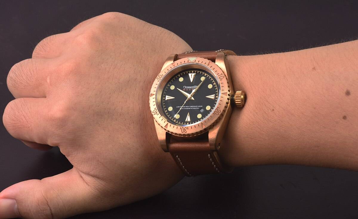 Hruodland Dreamstar Solid CuSn8 Bronze Diving Men's Watches SW200 Sapphire Glass 20ATM Automatic Mechanical Wrist Watch for Male