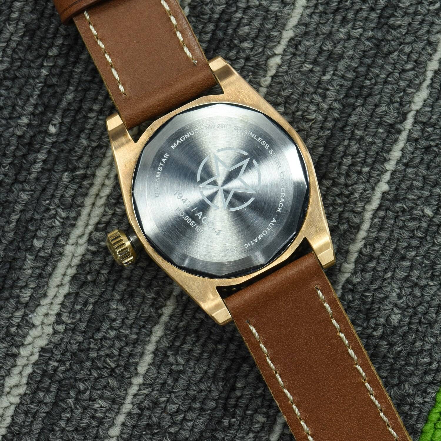 Hruodland Dreamstar Solid CuSn8 Bronze Diving Men's Watches SW200 Sapphire Glass 20ATM Automatic Mechanical Wrist Watch for Male