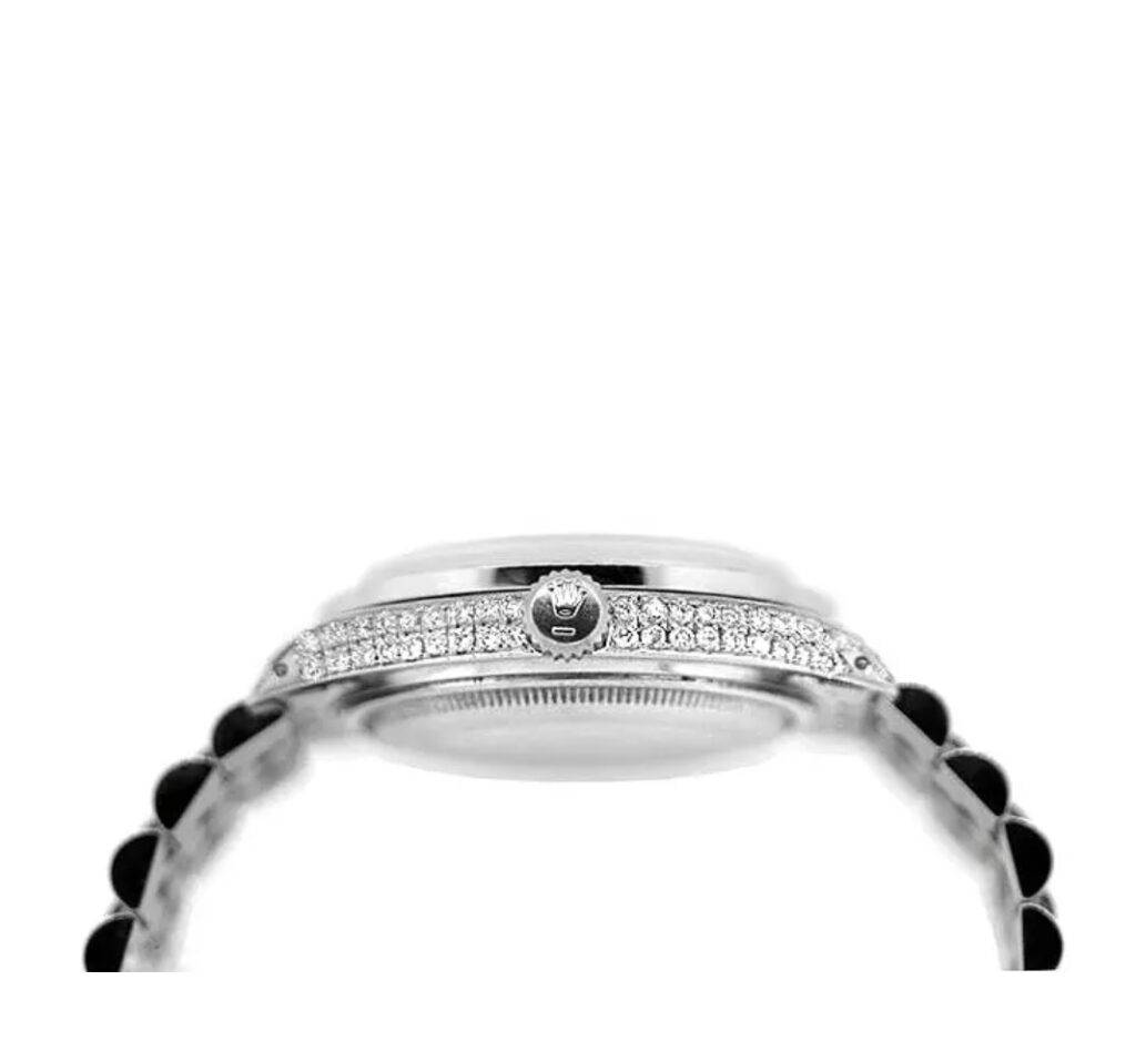 Iced Out Rolex Oyster Perpetual Datejust 5ct Diamond Watch