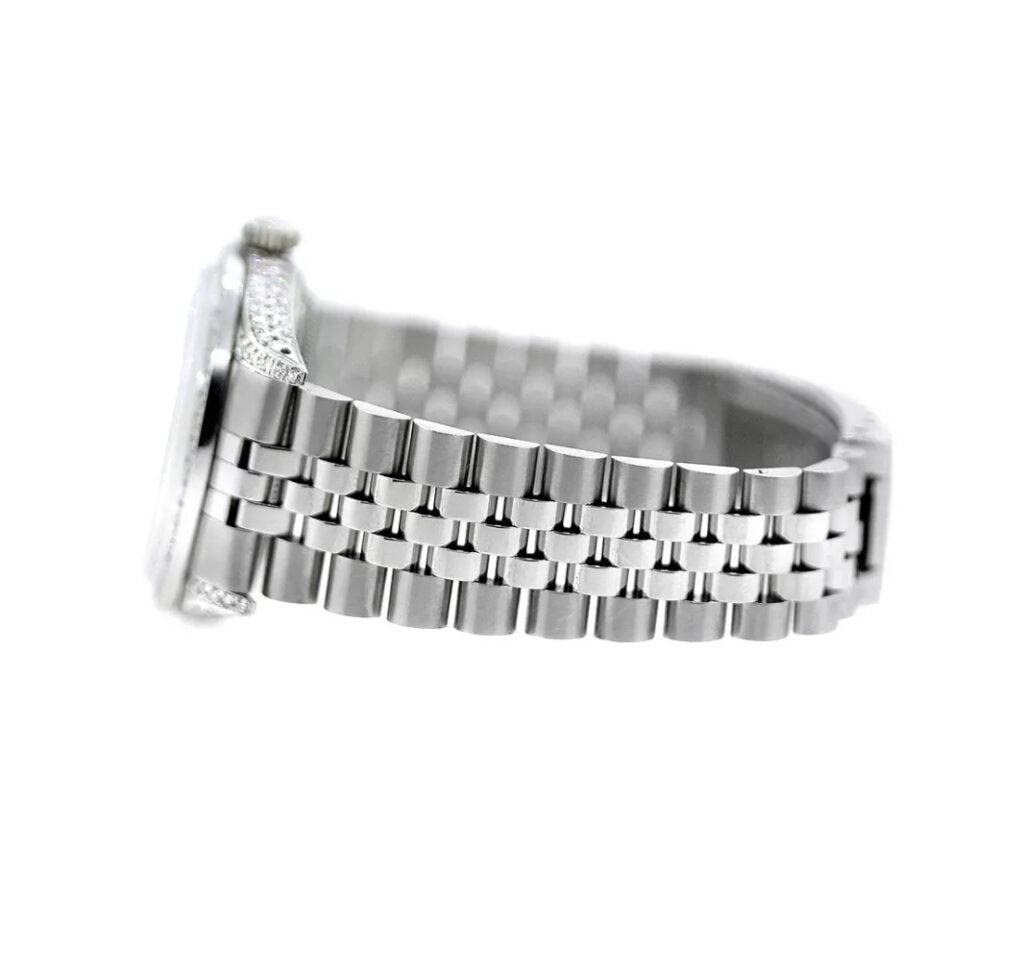 Iced Out Rolex Oyster Perpetual Datejust 5ct Diamond Watch