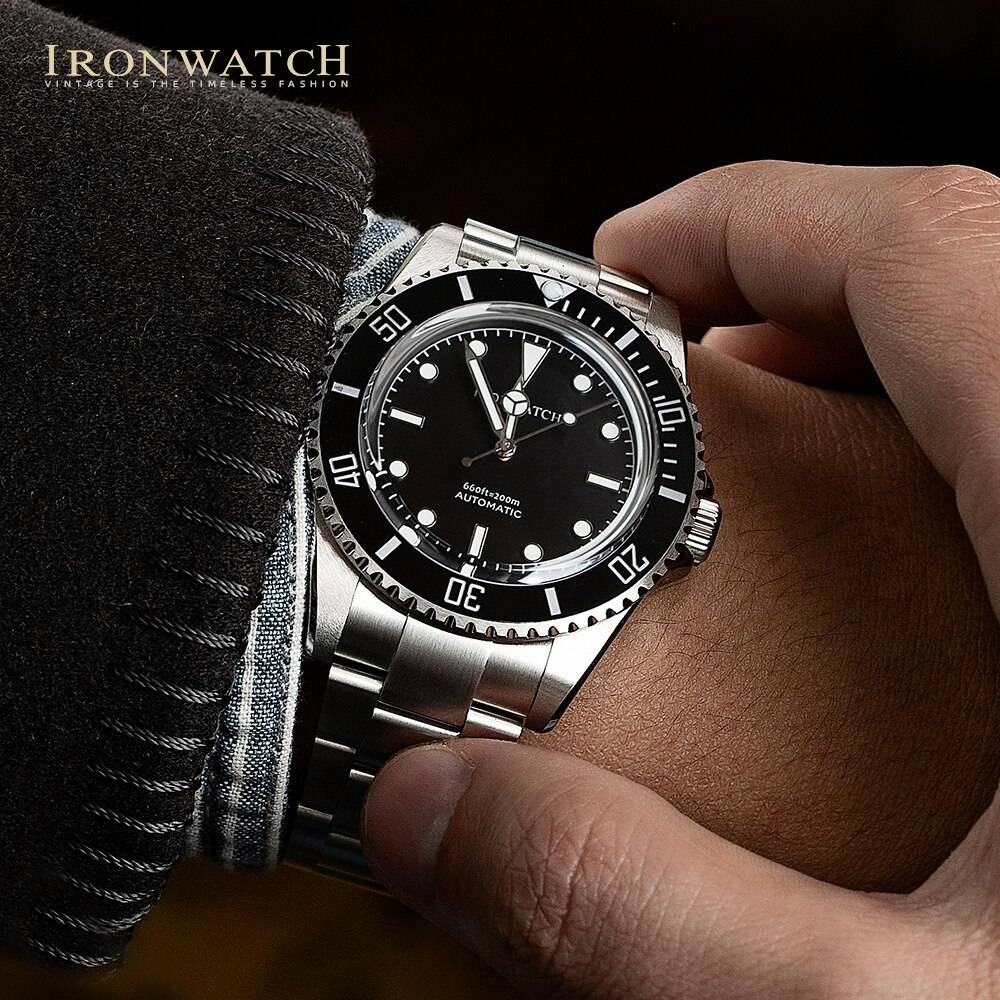 Ironwatch Men's Vintage Diver Watch Sub 14060 Bubble Sapphire 40mm Black Dial PT5000/SW200 Automatic Movement 20Bar BGW-9 Lume Color : RX8004 IRONWATCH|RX8004 Without Logo Ironwatch Men's Vintage Diver Watch Sub 14060 Bubble Sapphire 40mm Black Dial PT5000/SW200 Automatic Movement 20Bar BGW-9 Lume Color : RX8004 IRONWATCH|RX8004 Without Logo