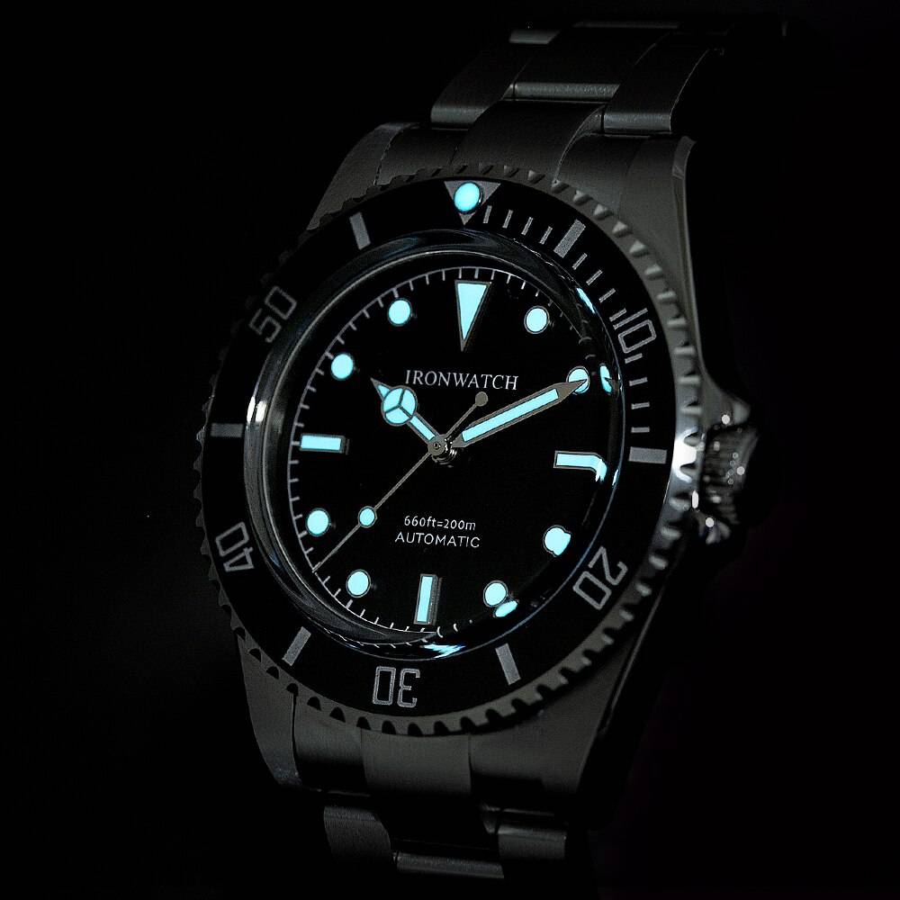 Ironwatch Men's Vintage Diver Watch Sub 14060 Bubble Sapphire 40mm Black Dial PT5000/SW200 Automatic Movement 20Bar BGW-9 Lume Color : RX8004 IRONWATCH|RX8004 Without Logo Ironwatch Men's Vintage Diver Watch Sub 14060 Bubble Sapphire 40mm Black Dial PT5000/SW200 Automatic Movement 20Bar BGW-9 Lume Color : RX8004 IRONWATCH|RX8004 Without Logo