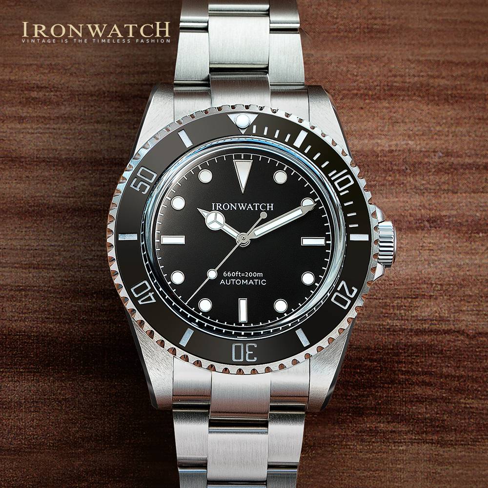 Ironwatch Men's Vintage Diver Watch Sub 14060 Bubble Sapphire 40mm Black Dial PT5000/SW200 Automatic Movement 20Bar BGW-9 Lume Color : RX8004 IRONWATCH|RX8004 Without Logo Ironwatch Men's Vintage Diver Watch Sub 14060 Bubble Sapphire 40mm Black Dial PT5000/SW200 Automatic Movement 20Bar BGW-9 Lume Color : RX8004 IRONWATCH|RX8004 Without Logo