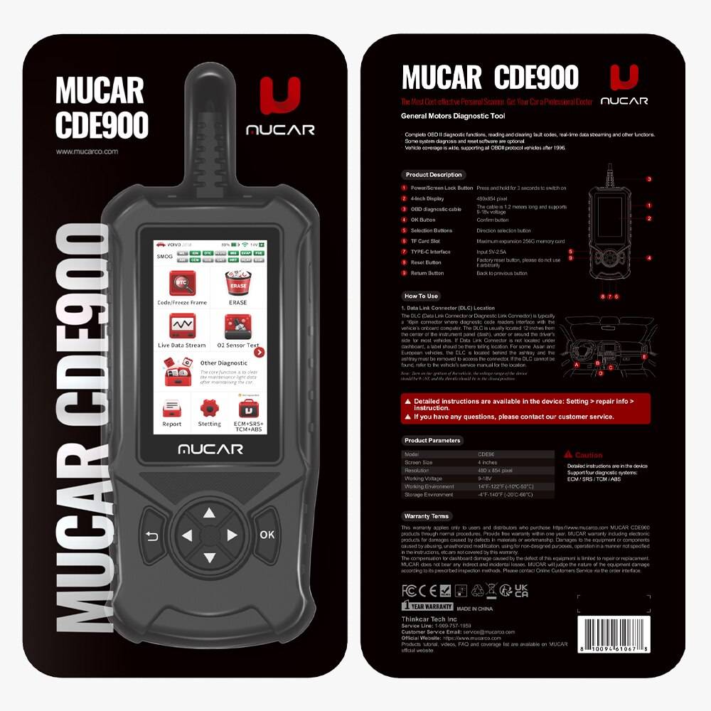 MUCAR CDE900 OBD2 Car Diagnostic Tool Engine TCM ABS SRS System Auto Car Code Reader for Mechanics Scanner Lifetime Free Upgrade MUCAR CDE900 OBD2 Car Diagnostic Tool Engine TCM ABS SRS System Auto Car Code Reader for Mechanics Scanner Lifetime Free Upgrade