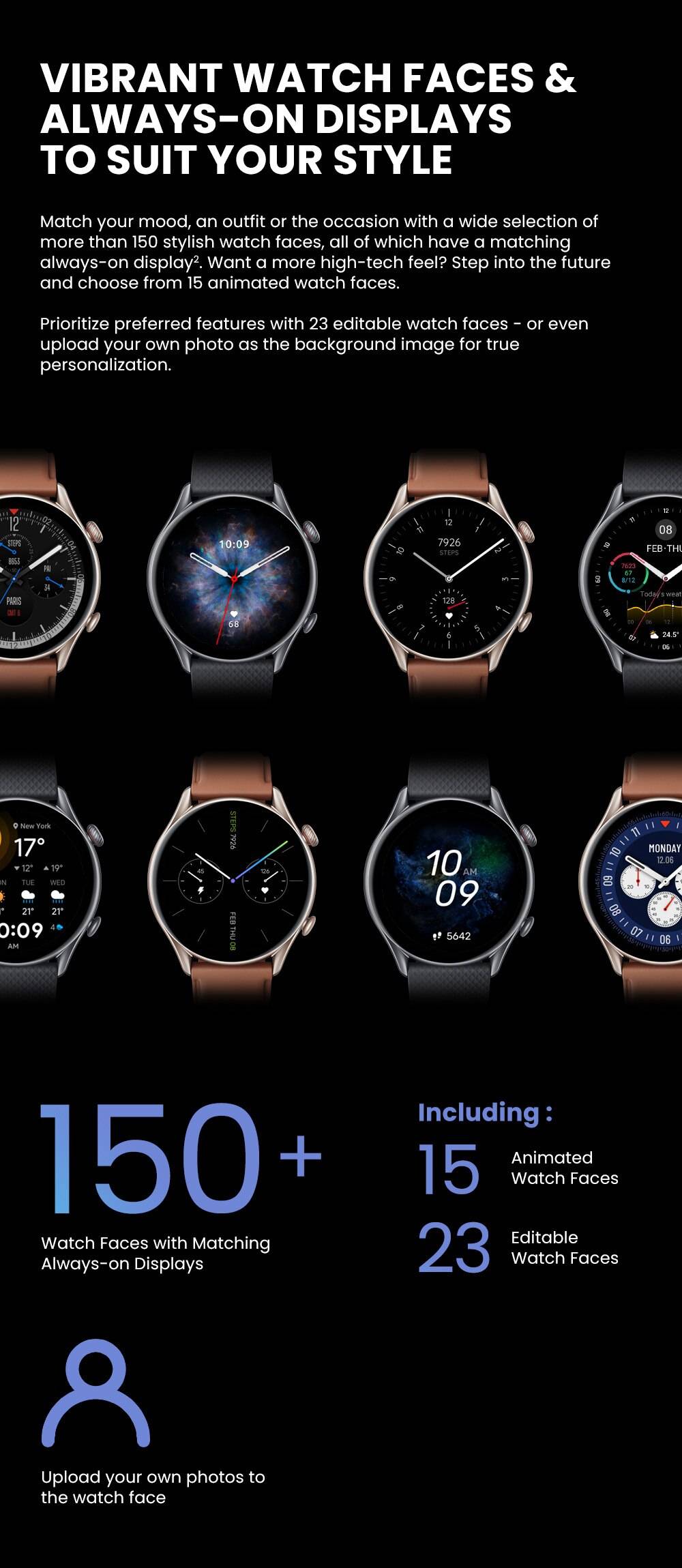 New Amazfit GTR 3 Pro GTR3 Pro GTR-3 Pro Smartwatch AMOLED Display Zepp OS App 12-day Battery Life Watch for Andriod