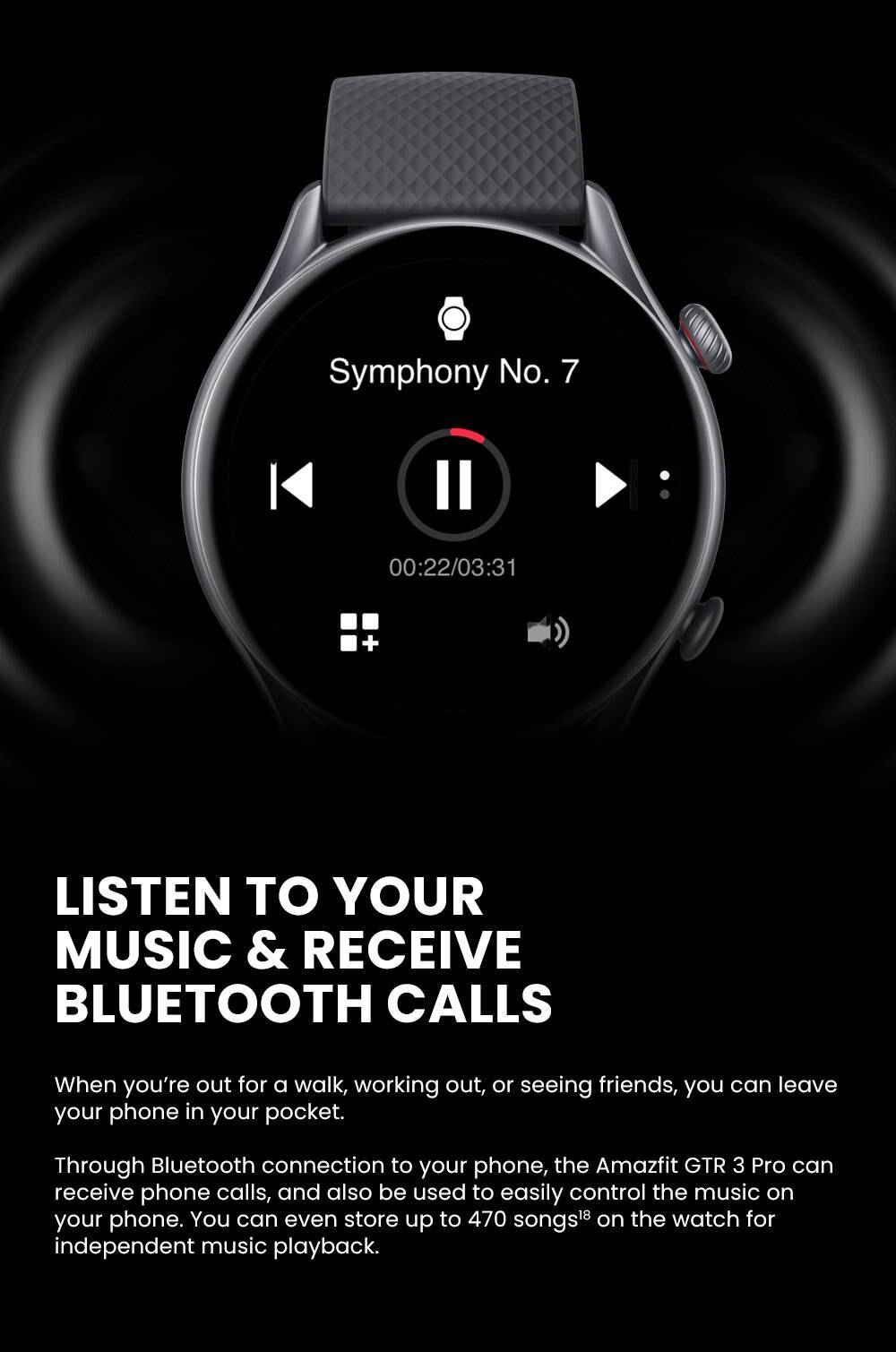 New Amazfit GTR 3 Pro GTR3 Pro GTR-3 Pro Smartwatch AMOLED Display Zepp OS App 12-day Battery Life Watch for Andriod