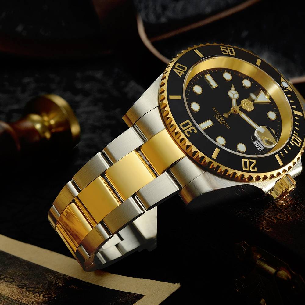 San Martin 40.5mm Diver Watch Two-tone Water Ghost NH35 Luxury Sapphire Men Mechanical Watches 20Bar Waterproof BGW-9 Luminous Color : Matte Black|Sunray Blue|Matte Black Nologo|Sunray Blue Nologo San Martin 40.5mm Diver Watch Two-tone Water Ghost NH35 Luxury Sapphire Men Mechanical Watches 20Bar Waterproof BGW-9 Luminous Color : Matte Black|Sunray Blue|Matte Black Nologo|Sunray Blue Nologo