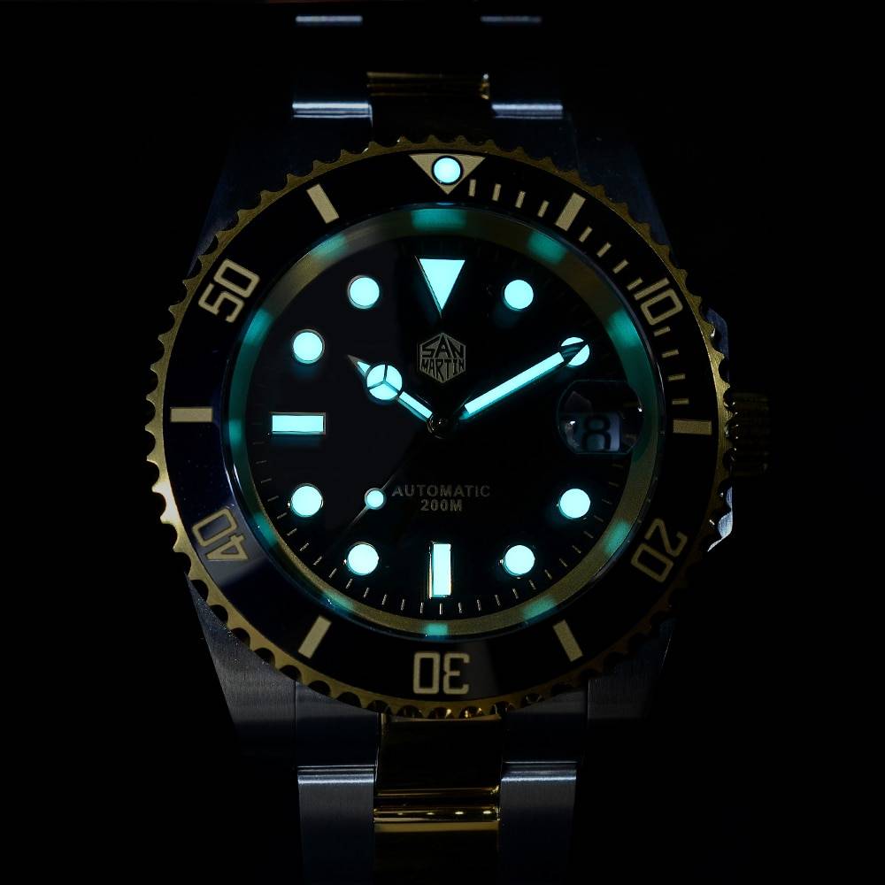 San Martin 40.5mm Diver Watch Two-tone Water Ghost NH35 Luxury Sapphire Men Mechanical Watches 20Bar Waterproof BGW-9 Luminous Color : Matte Black|Sunray Blue|Matte Black Nologo|Sunray Blue Nologo San Martin 40.5mm Diver Watch Two-tone Water Ghost NH35 Luxury Sapphire Men Mechanical Watches 20Bar Waterproof BGW-9 Luminous Color : Matte Black|Sunray Blue|Matte Black Nologo|Sunray Blue Nologo