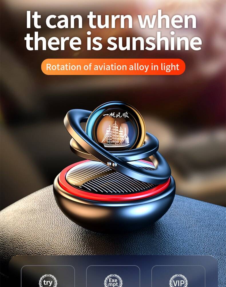 Solar Car Air Freshener Rotating Aromatherapy Diffusing Accessories Interior Durable Original Perfume For Men And Women