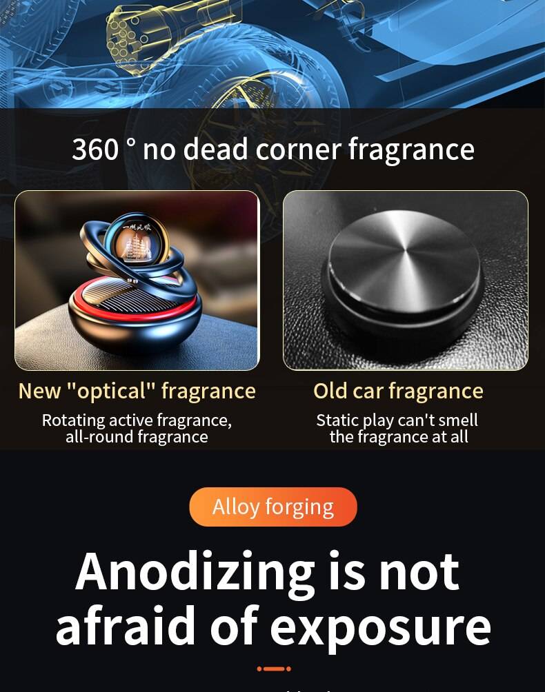 Solar Car Air Freshener Rotating Aromatherapy Diffusing Accessories Interior Durable Original Perfume For Men And Women
