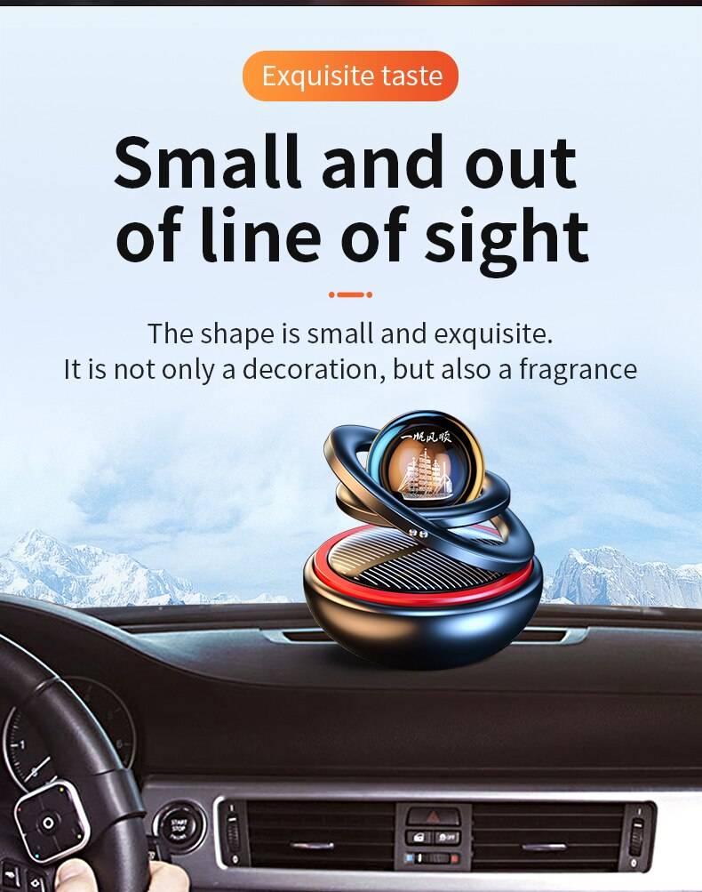 Solar Car Air Freshener Rotating Aromatherapy Diffusing Accessories Interior Durable Original Perfume For Men And Women