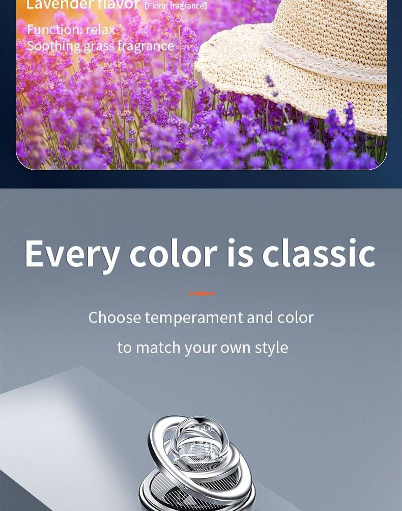 Solar Car Air Freshener Rotating Aromatherapy Diffusing Accessories Interior Durable Original Perfume For Men And Women