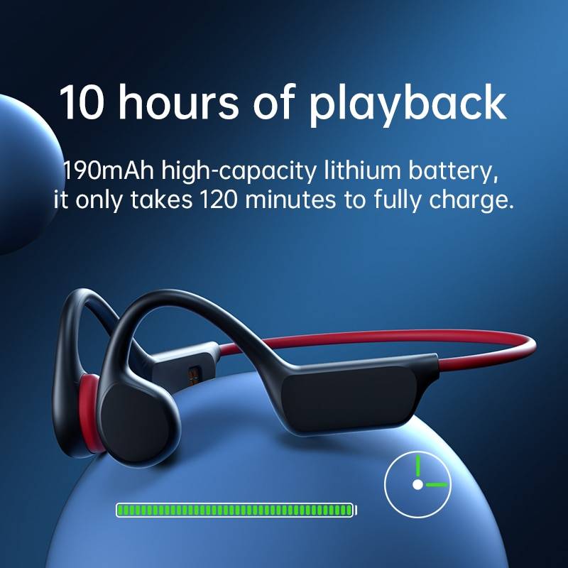 Bone Conduction Earphones Bluetooth Wireless IPX8 Waterproof MP3 Player Hifi Ear-hook Headphone With Mic Headset For Swimming Color : Red|Black Bone Conduction Earphones Bluetooth Wireless IPX8 Waterproof MP3 Player Hifi Ear-hook Headphone With Mic Headset For Swimming Color : Red|Black