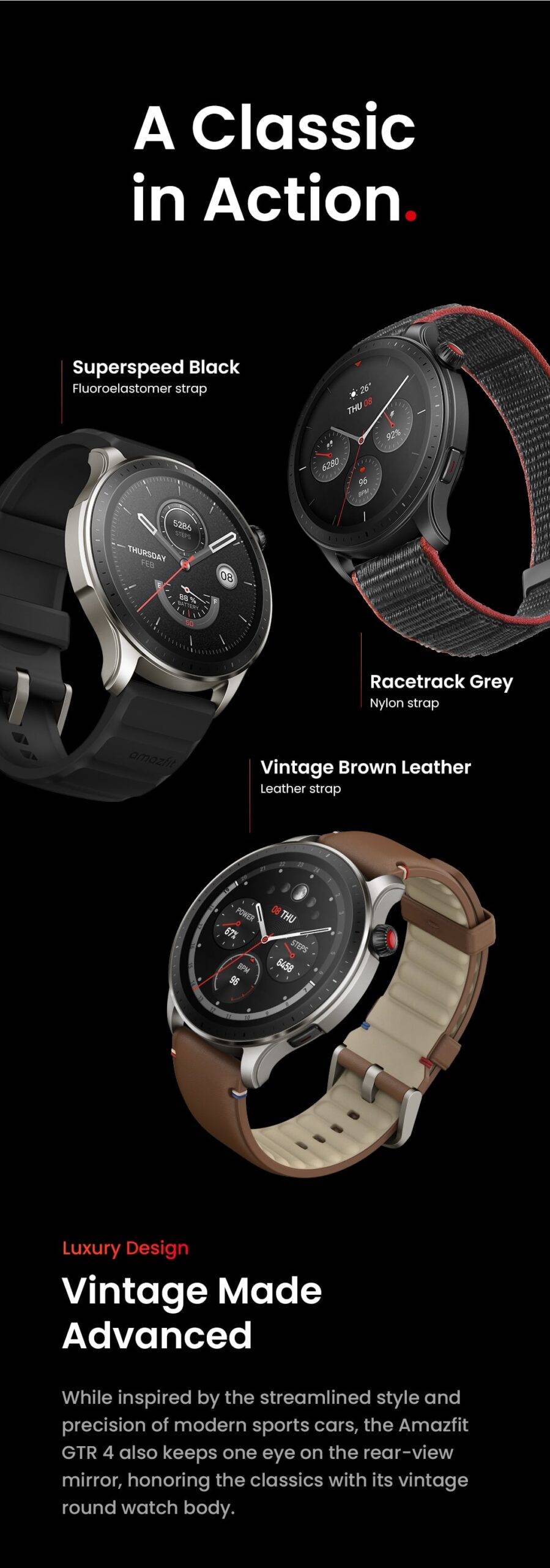[World Premiere] Amazfit GTR 4 GTR4 Smartwatch 150 Sports Modes Bluetooth Phone Calls Smart Watch With Alexa Built-in