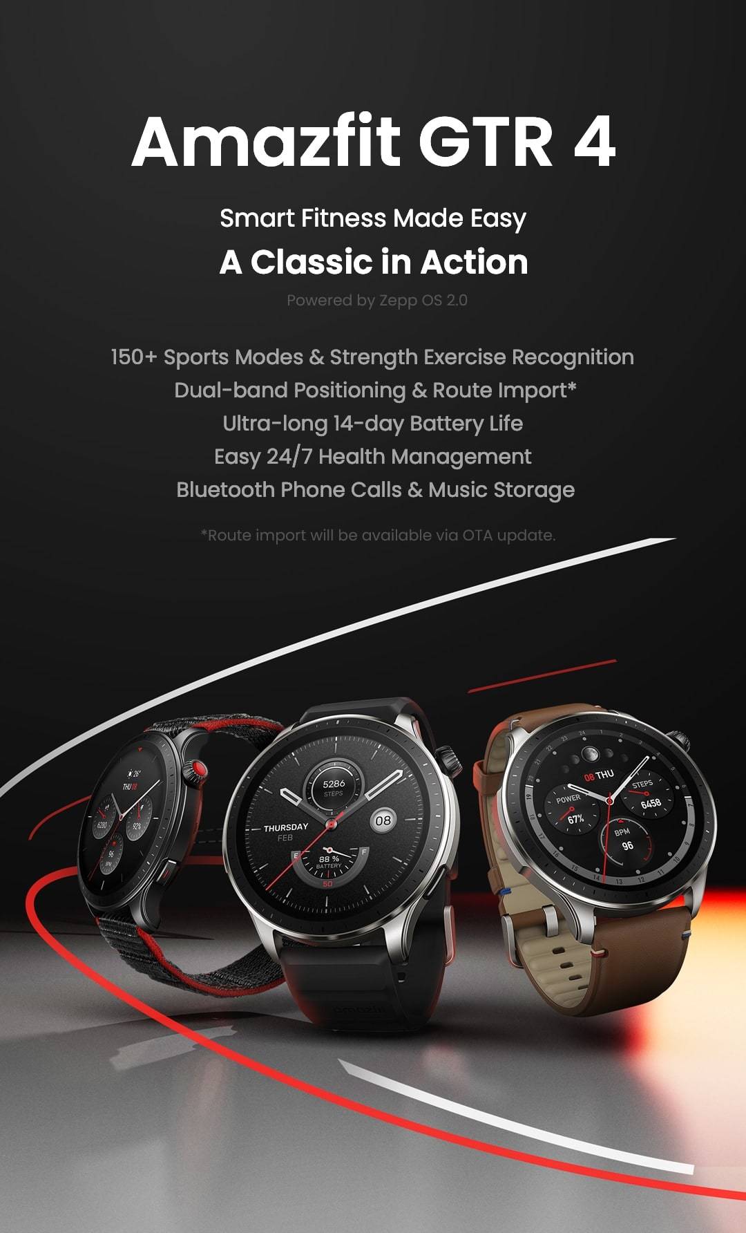 [World Premiere] Amazfit GTR 4 GTR4 Smartwatch 150 Sports Modes Bluetooth Phone Calls Smart Watch With Alexa Built-in