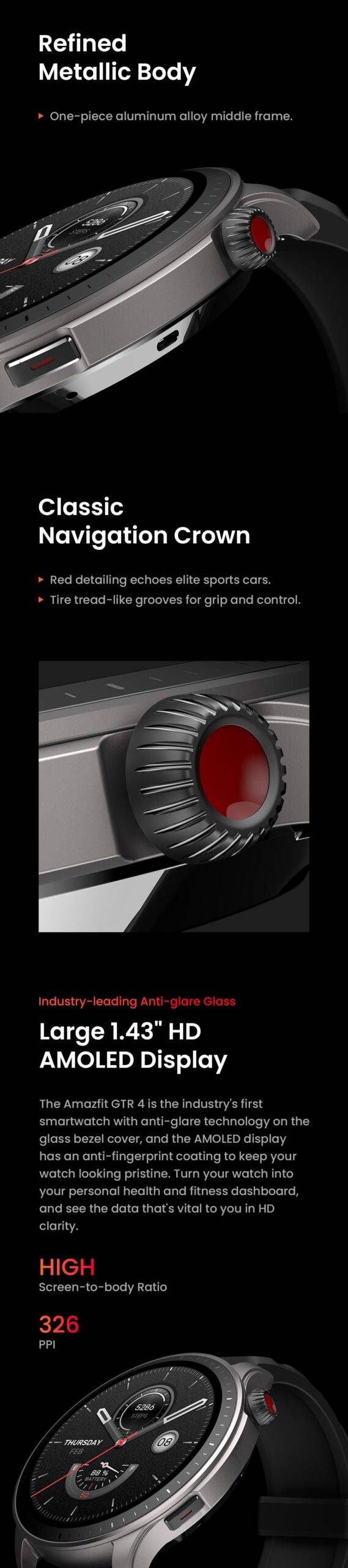 [World Premiere] Amazfit GTR 4 GTR4 Smartwatch 150 Sports Modes Bluetooth Phone Calls Smart Watch With Alexa Built-in