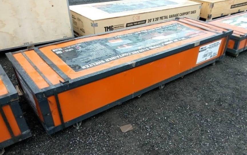 Protect Your Assets with the TMG Industrial 20′ x 20′ PE Fabric Container Shelter – Engineered for Durability and Dependability! Home & Household Items Home, Household & Industrial Products Machinery, Tools, & Furniture Protect Your Assets with the TMG Industrial 20' x 20' PE Fabric Container Shelter - Engineered for Durability and Dependability! Home & Household Items Home, Household & Industrial Products Machinery, Tools, & Furniture