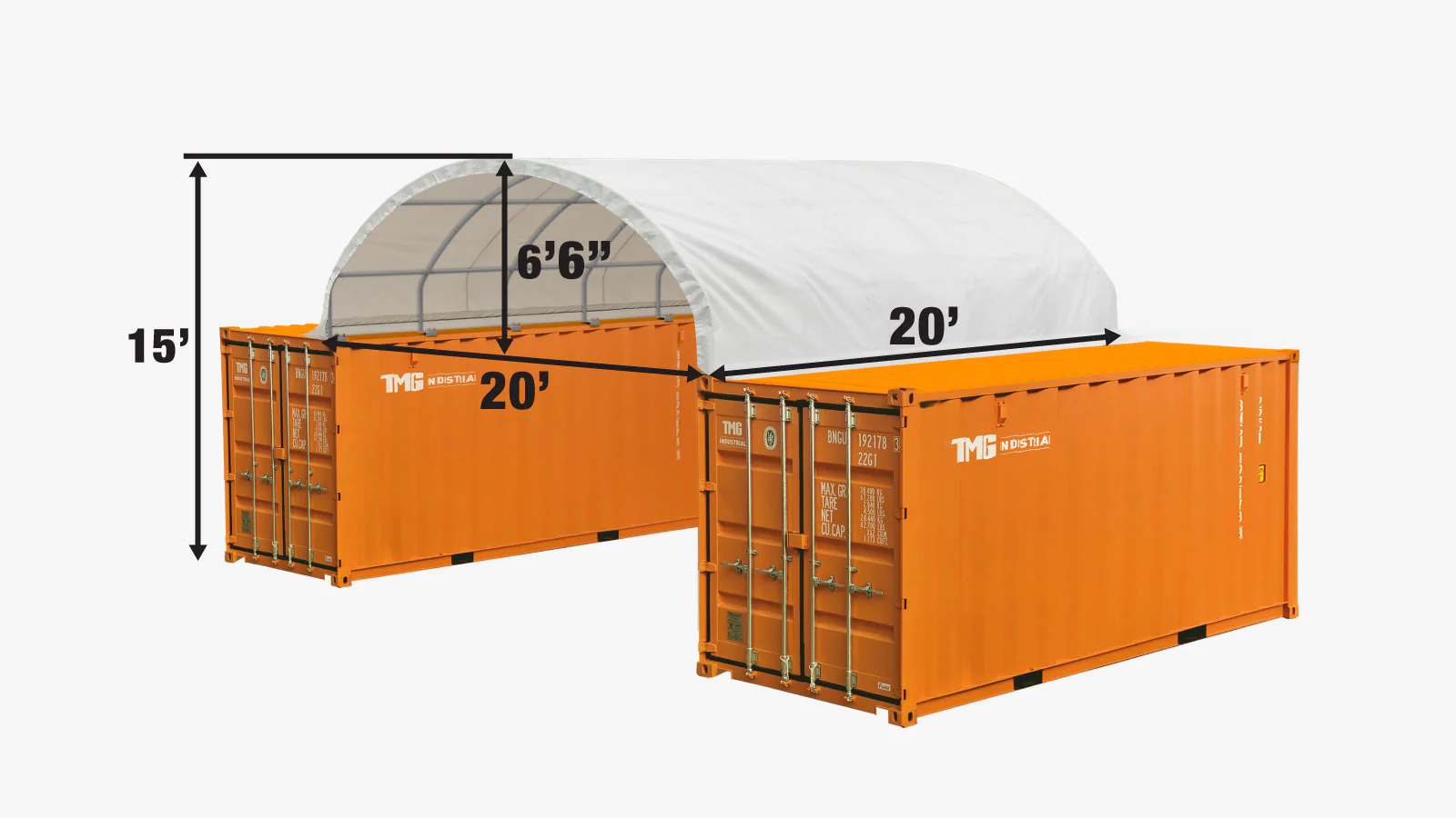 Protect Your Assets with the TMG Industrial 20′ x 20′ PE Fabric Container Shelter – Engineered for Durability and Dependability! Home & Household Items Home, Household & Industrial Products Machinery, Tools, & Furniture Protect Your Assets with the TMG Industrial 20' x 20' PE Fabric Container Shelter - Engineered for Durability and Dependability! Home & Household Items Home, Household & Industrial Products Machinery, Tools, & Furniture