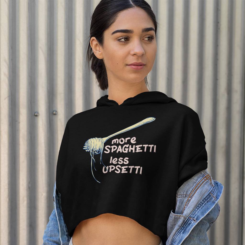 More Spaghetti Less Upsetti Women’s Cropped Hoodie – Vintage Aesthetic Hooded Sweatshirt – Retro Graphic Super Crop Top Hoodies Clothing Hoodies & Sweatshirts Color : Black|Lilac|White More Spaghetti Less Upsetti Women's Cropped Hoodie - Vintage Aesthetic Hooded Sweatshirt - Retro Graphic Super Crop Top Hoodies Clothing Hoodies & Sweatshirts Color : Black|Lilac|White