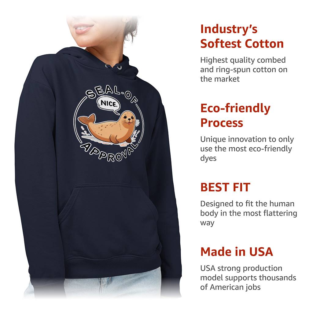 Seal Of Approval Hoodie – Cute Pun Hooded Sweatshirt – Seal Lover Unisex Hoodie Clothing Hoodies & Sweatshirts Color : Black|Navy|White Seal Of Approval Hoodie - Cute Pun Hooded Sweatshirt - Seal Lover Unisex Hoodie Clothing Hoodies & Sweatshirts Color : Black|Navy|White