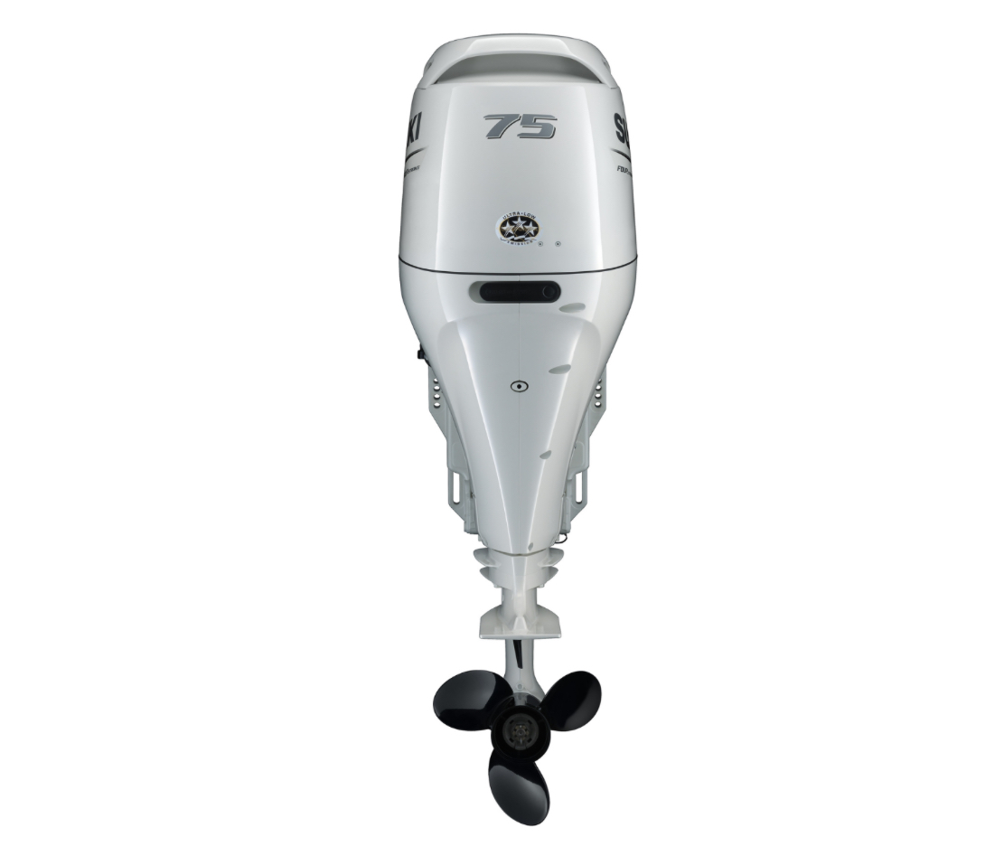 Suzuki 4-stroke outboard engine on boat